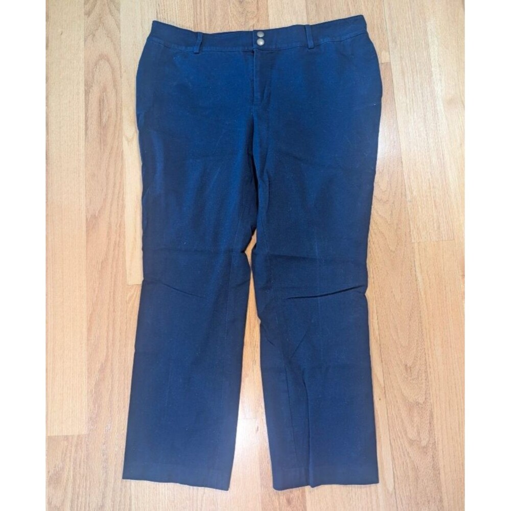 Lauren Ralph Lauren Connor Womens 14W Navy Blue Stretch Straight Leg Dress Pants